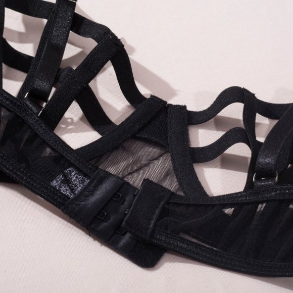 5-Pcs Pierced Multi-Strap Wear Panty Backless Women's Kink Set Lingerie - Picture 11 of 17